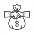 Lending Money simple line icon
