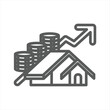 House prices Rising Simple Line Icon
