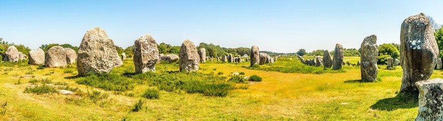 Wall Mural - Panoramic view at the Carnac stones near the south coast of Brittany in northwestern France
