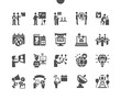 © palau83 - World Telecommunication and Information Society Day 17 May. Discussion of problems. Calendar. Vector Solid Icons. Simple Pictogram