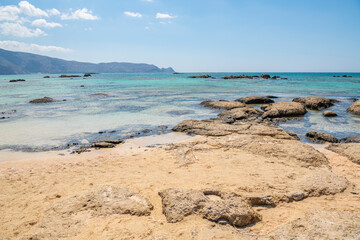 Wall Mural - Beautiful view of the sea and stones, Elafonissi beach, Kissamos, Crete, Greece