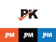 Positive pk kp Checkmark Logo Letter Vector Template