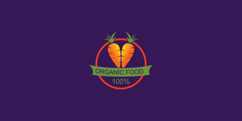 Wall Mural - Simple carrot logo design with unique concept| organic food| premium vector