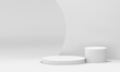© provectors - 3d podium showroom white curved wall cylinder basic foundation realistic vector illustration