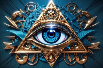 Wall Mural - illuminati eye logo design