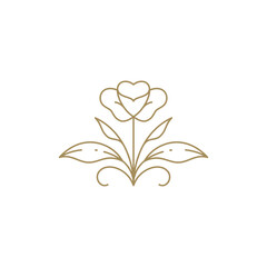 Elegant natural narcissus beautiful organic wild plant minimalist line art icon vector illustration