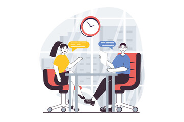 Poster - E-payment concept with people scene in flat design for web. Man sending money from banking app to credit card with secure transfer. Illustration for social media banner, marketing material.