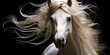 white horse with long hair