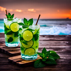 Wall Mural - Mojito by the sea