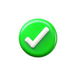 © 016Graphics - A thick 3D green logo type checkmark / green tick marker isolated on a transparent background