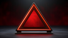 Realistic Red Caution Warning Sign For Attention Exclamation Mark Traffic Sign By 3d Render Illustration, Generative Ai