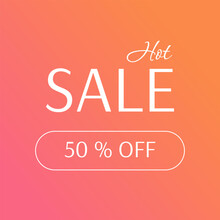 Vector Concise Banner In Warm Colors For Summer Sale. All Elements Are Isolated From Each Other And Are Easily Editable.
