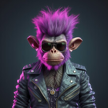 Monkey In Sunglasses Made With Generative Ai