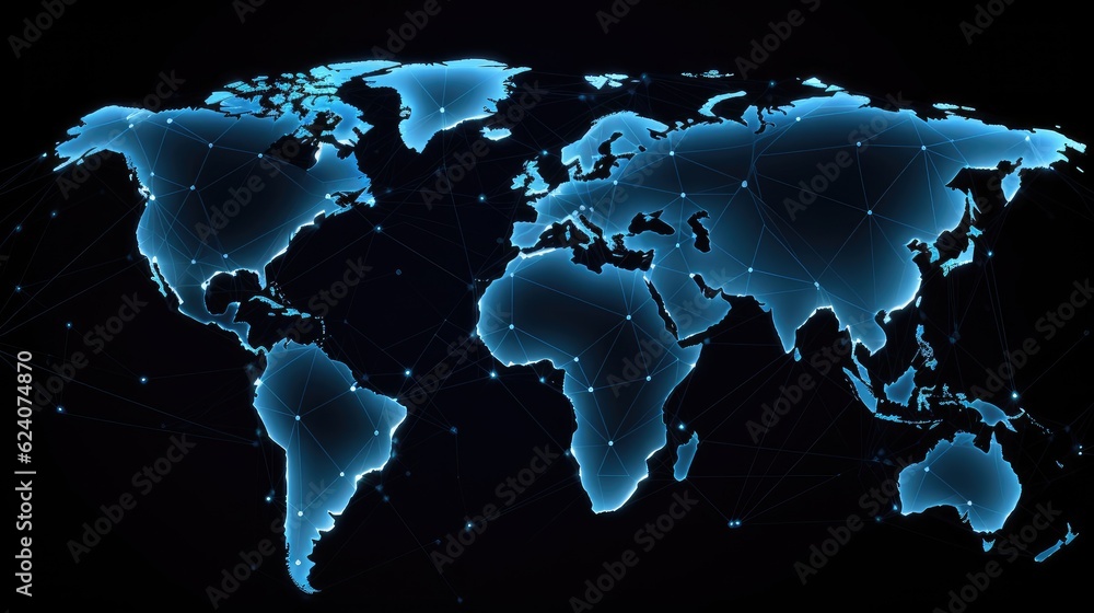 Blue map technology background Stock Illustration | Adobe Stock