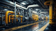 © Milan - Equipment, cables and piping as found inside of a industrial power plant,