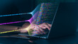 © U-STUDIOGRAPHY DD59  - Business analytics using big data and AI technology. data mining, filtering, sorting, and clustering insights. Data scientist using virtual computer screen to work on machine learning.