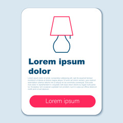 Sticker - Line Table lamp icon isolated on grey background. Night light. Colorful outline concept. Vector