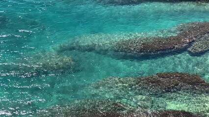 Canvas Print - Blue shiny ocean water.