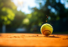 Tennis Ball On The Court