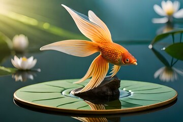 Wall Mural - goldfish in a pond