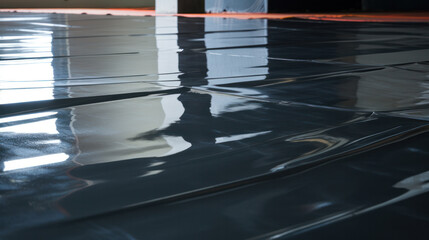 Sticker - Epoxy and waxed floor in hangar or parking