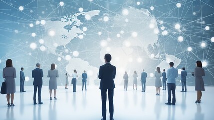 Modern Business global network connection telecommunication technology concept, Futuristic AI generated image