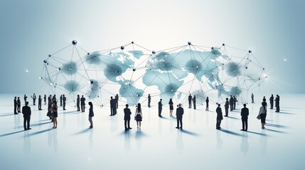 Modern Business global network connection telecommunication technology concept, Futuristic AI generated image