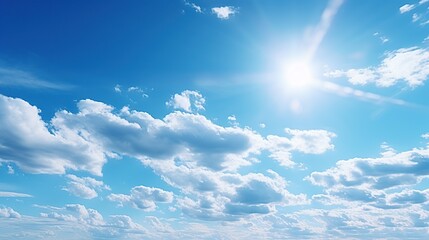 Beautiful Sky with blue and white clod fluffy on day AI generated image