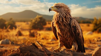 Wall Mural - eagle bird animal wildlife on nature view ai generated image