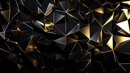 Wall Mural - Modern black metal low poly backdrop