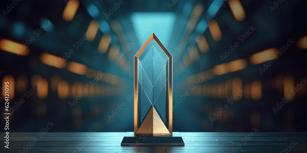 award plaque glass luxury gold trophy display empty template for ...