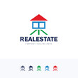 Real estate logo, home icon, house logo design vector 