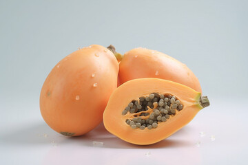 Wall Mural - persimmon fruit on a wooden table