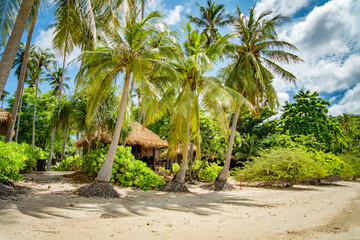 View of Haad Tien Beach resort in shark bay, koh Tao, Thailand