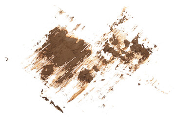 Wall Mural - Wet mud, stains texture isolated on white, top view, clipping path