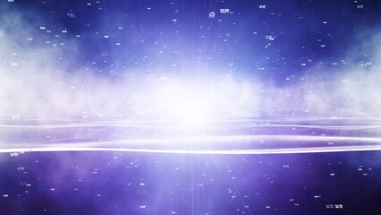 Wall Mural - futuristic bright glowing wavy cyberspace network animation.