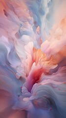 Wall Mural - An ethereal and dreamlike abstract landscape with soft, blurred forms and a muted color scheme, imbuing a sense of mystery and tranquility. Colorful illustration art. Generative AI