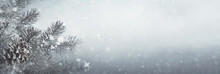 Frosty Winter Background With Copy Space