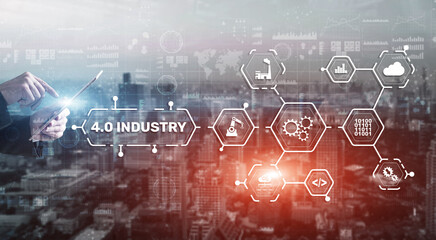 Wall Mural - industry 4.0 - the fourth industrial revolution. business technology concept