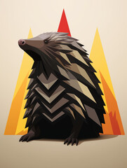 Wall Mural - A Vector Art Illustration of a Geometric Mole with Bold Sharp Angles | Generative AI