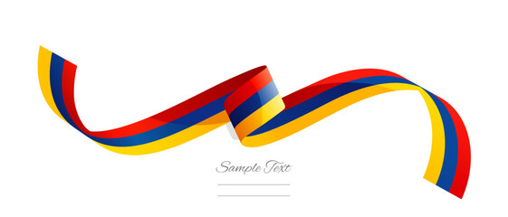 Wall Mural - Armenian flag ribbon vector illustration. Armenia flag ribbon on abstract isolated on white color background