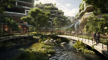 Biophilic Urbanism Concept, Showcasing The Integration Of Natural Elements Within Urban Environments. The Necessity Of Creating Sustainable, Green Spaces Amidst Urban Development