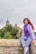 © Sangiao_Photography - Latin mid Woman travel doing tourism in Salamanca Spain. Castile and leon cathedral, UNESCO architecture