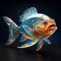 Wall Mural - fish cartoon character 