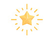 Leinwandbild Motiv 3D Gold star sparkle emoji. Cute fireworks element. Magic effect. Achievements for games. Glossy yellow color. Twinkle object. Cartoon creative design icon. 3D Rendering