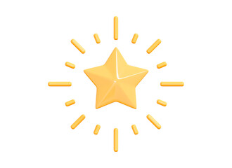 3d gold star sparkle emoji. cute fireworks element. magic effect. achievements for games. glossy yel