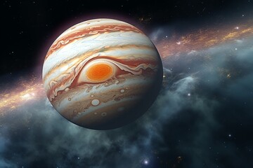 Wall Mural - jupiter planet in the starry universe. Generative ai