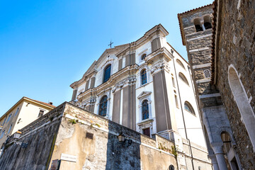 Wall Mural - Façade of Church of Santa Maria Maggiore, built in Baroque style in the 17th century, Trieste, Italy