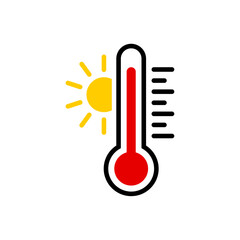 Wall Mural - thermometer with sun icon