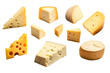 Collection of Cheese Varieties. isolated object, transparent background